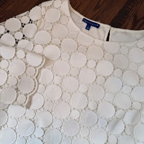 Talbots Tops - RSVP by Talbots Corded Lace Blouse Cream Fully Lined Classic Elegance EUC Large